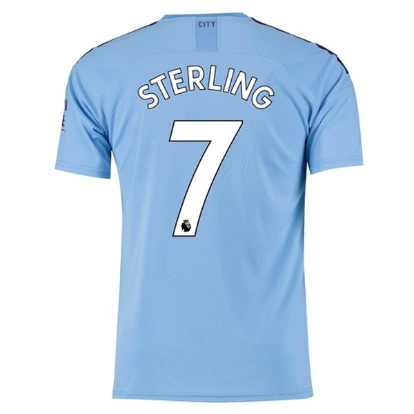 Camiseta Manchester City NO.7 Sterling Primera equipación 2019-2020 Azul